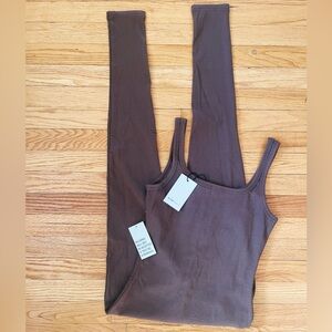 Bumpsuit sculpting rib wide strap unitard